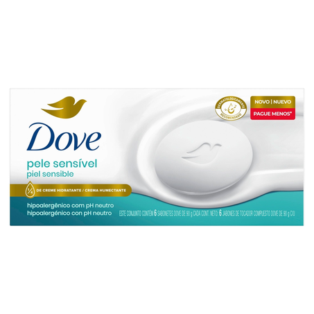 Sabonete em Barra Dove Pele Sensível 90g 6 unidades 360-5