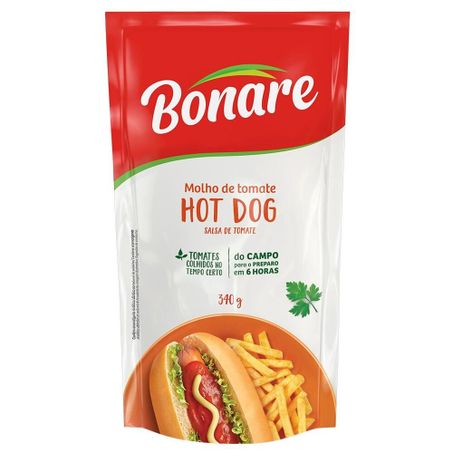MOLHO TOMATE BONARE HOT DOG SACHE 340G