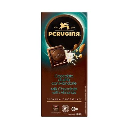 CHOCOLATE EM BARRA PERUGINA MILK WITH ALMONDS 86G