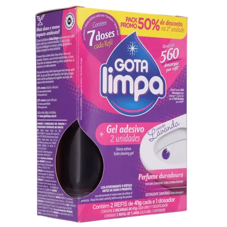 Gel adesivo sanitário gota limpa lavanda 41g 360-32