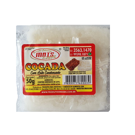 COCADA BRANCA MAIS SABOR/HAMBURGUESA 50G