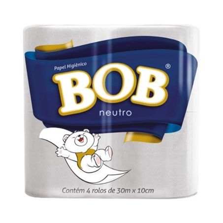 PAPEL HIGIÊNICO FOLHA SIMPLES NEUTRO BOB COM 30 METROS