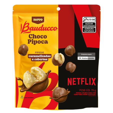 Pipoca Bauducco Netflix Choco Pipoca Caramelizada 70g