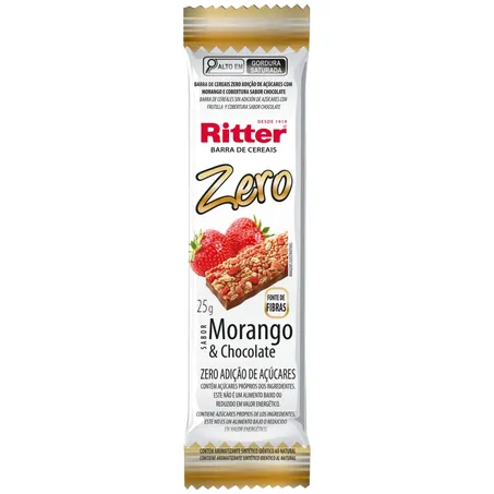 Barra cereal ritter zero morango 25g.