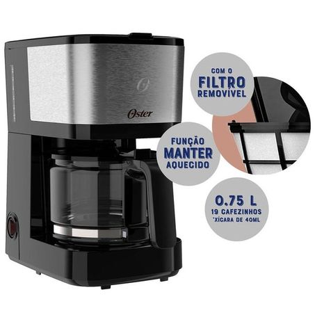 OSTER CAFETEIRA INOX 0.75L OCAF300 220V            360-1