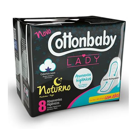 Absorvente Cottonbaby Lady Noturno com Abas 8UN
