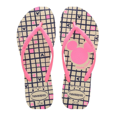 SANDALIA HAVAIANAS SLIM DISNEY BEGE PALHA N°39-40