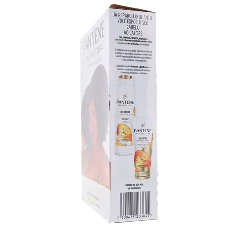 Shampoo Pantene 300ml + Condicionador Queratina Preenche e Blinda 150ml 360-25