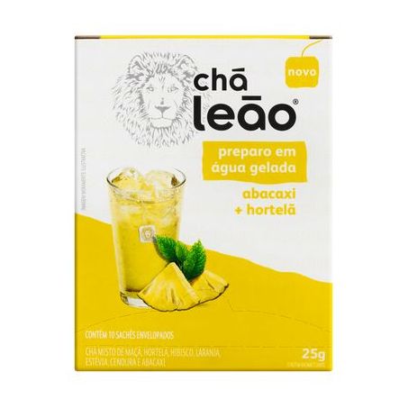 CHA LEAO 25G 10 SACHES ABACAXI HORTELA 