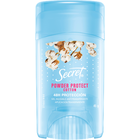DESODORANTE EM GEL SECRET 48H DE PROTEÇÃO POWDER PROTECT COTTON 45G
