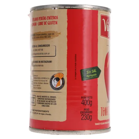 TOMATE PELADO IMPORTADO DA ARGENTINA VIGENTE LATA 230G 360-28