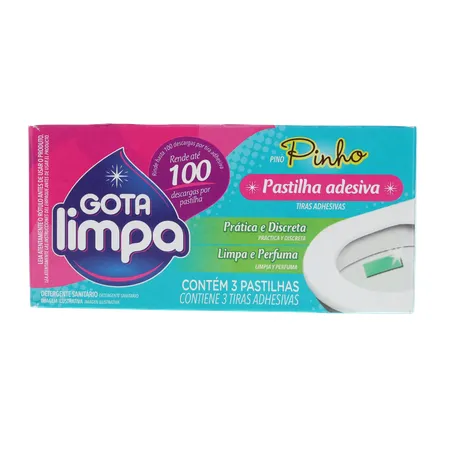 Detergente Sanitário Gota Limpa Pastilha Adesiva Caixa 3un 360-1