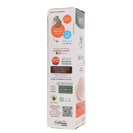 Café com Leite em Cápsula 3corações Latte Vegano Caixa com 10un - 110gr 360-11