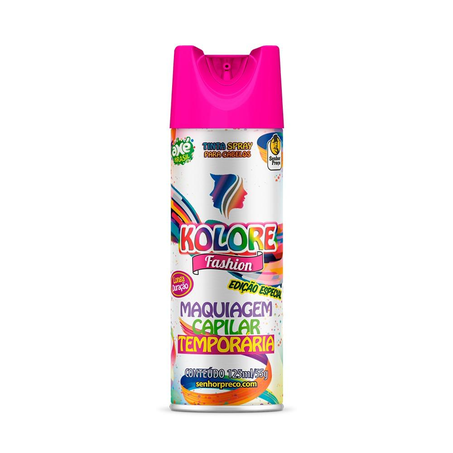 Tinta Spray para Cabelo Kolore Fashion Rosa 125Ml