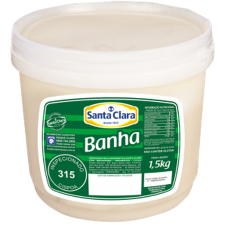 Banha santa clara 1,5kg balde