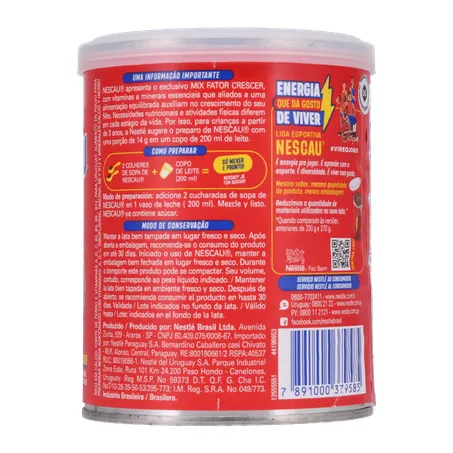 Achocolatado Pó Nescau Fator Crescer Lt 200g 360-11