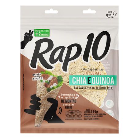 Pão tortilha integral chia e quinoa rap10