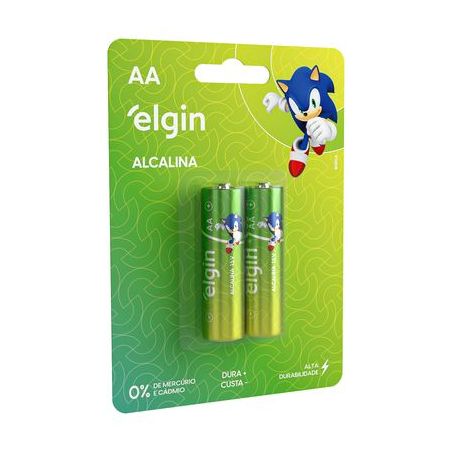 Pilha alcalina elgin aa c/2