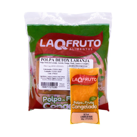 Polpa detox laranja laqfruto 400g