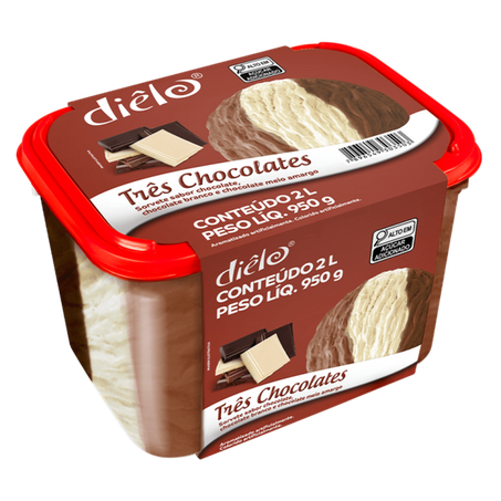 Sorvete 3 chocolates diêlo 2l