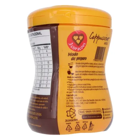 Cappuccino 3 Corações Avelã Pt 200g 360-19