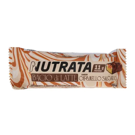 BARRA DE PROTEÍNA NUTRATA BACIO DI LATTE CARAMELO SALGADO 45G 360-35