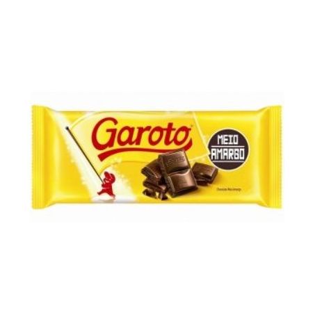 Chocolate barra meio amargo garoto tablete 80g