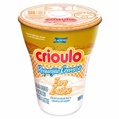 Requeijao Crioulo 180g Copo Vidro Zero Lactose