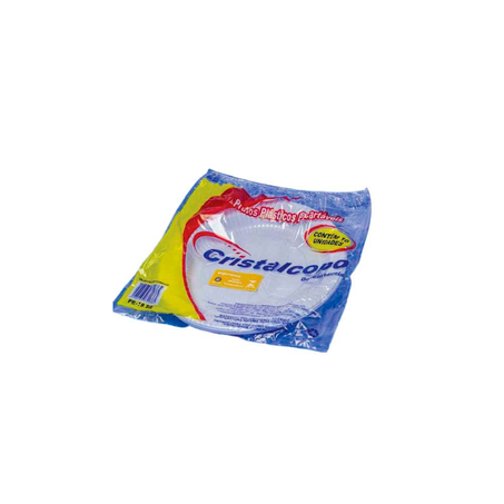 Prato Descartável Cristalcopo 18Cm Branco com 10 Unidades