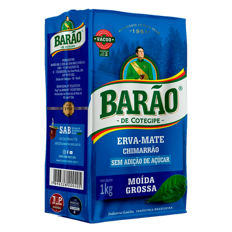 Erva Mate Barão Embalada à Vácuo Moída Grossa 1kg
