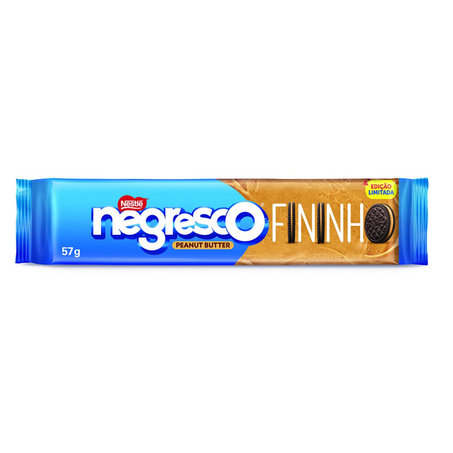 BISCOITO RECHEADO NESTLE NEGRESCO FININHO 57G PASTA DE AMENDOIM