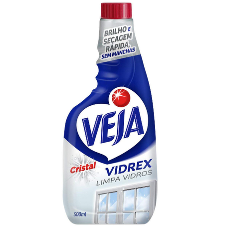 Limpador de Vidros Veja Cristal Frasco 500ml - Refil
