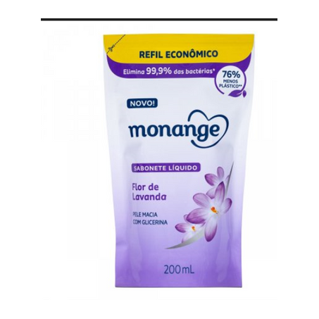 Sabonete líquido lavanda monange refil 200ml