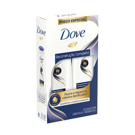 KIT DOVE RECONSTRUÇÃO COMPLETA SHAMPOO 400ML + CONDICIONADOR 200ML