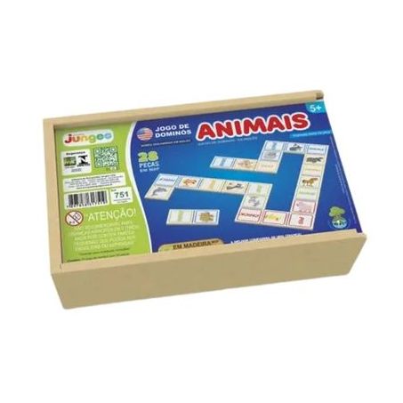 JUNGES DOMINÓ EM INGLÊS ANIMAIS ESTOJO