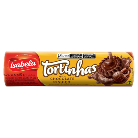Biscoito Tortinhas Isabela 140g - Chocolate Suíço