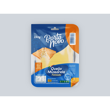 Queijo mussarela fatiado porto novo 150g