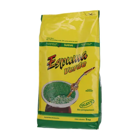 Erva mate espuma verde suave 1kg 360-1