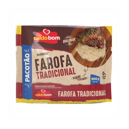 Farofa De Mandioca Caldo Bom 800g Tradicional Pacotao