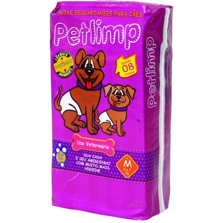 Fralda Higiênica Petlimp para Cães de 3 a 7Kg Com 08 Unidades