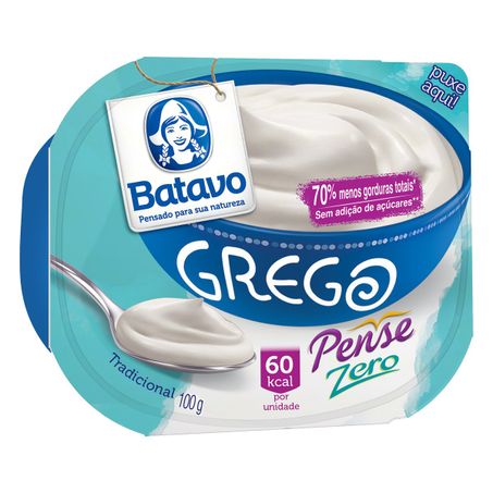 IOGURTE PARCIALMENTE DESNATADO GREGO TRADICIONAL BATAVO PENSE ZERO