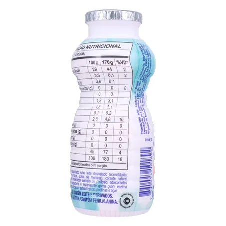 Bebida Láctea Fermentada Batavo Pense Zero Morango 170g 360-24