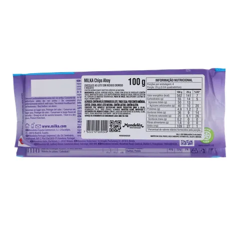 Chocolate Milka Recheado Chips Ahoy Barra 100G 360-19