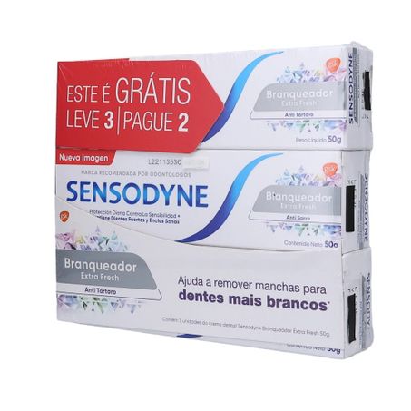 Creme Dental Sensodyne 50g Lv3 Pg2 Branqueador Extra Fresh 360-3