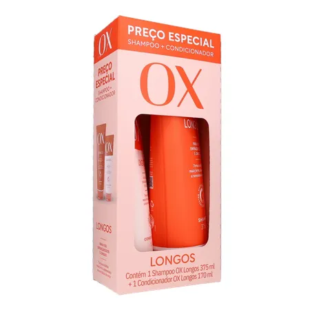 Kit Shampoo com 375Ml  Condicionador com 170Ml Ox Longos 360-33