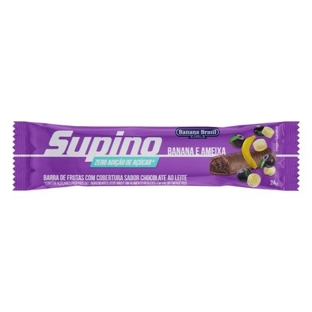 BARRA DE FRUTAS BANANA E AMEIXA COBERTURA CHOCOLATE AO LEITE SUPINO