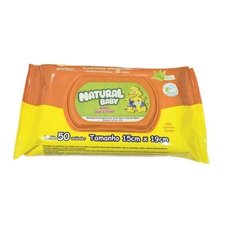 TOALHA UMEDECIDA NATURAL BABY C/50UN