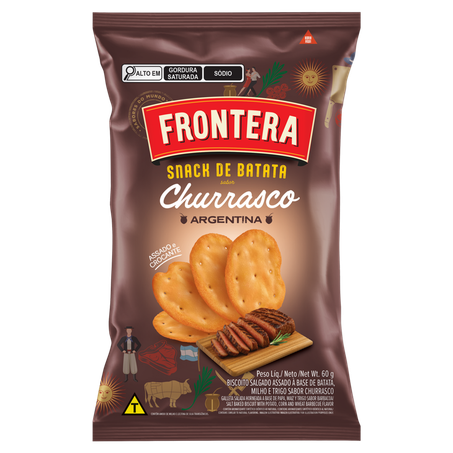 Snack de Batata Churrasco Argentina Frontera Pacote 60g