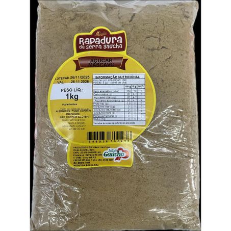 Acucar mascavo da serra gaucha 1kg