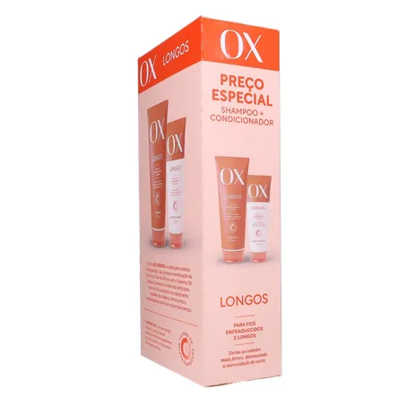 Kit Shampoo com 375Ml  Condicionador com 170Ml Ox Longos 360-24